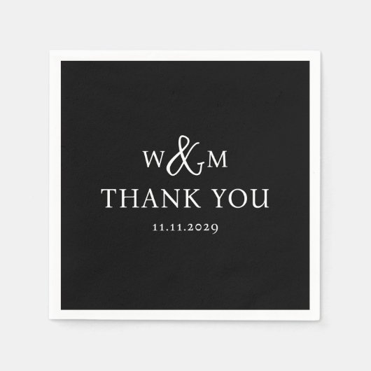 Eenvoudige Elegante Moderne Monogrammed Bruiloft Servet (Voorkant)