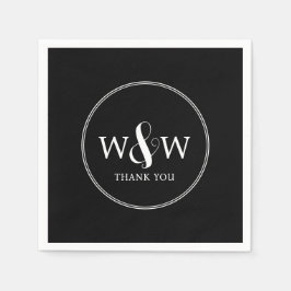 Eenvoudige Elegante Moderne Monogrammed Bruiloft Servet