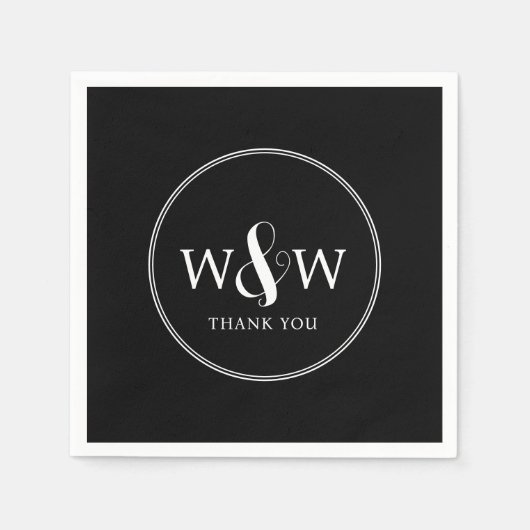 Eenvoudige Elegante Moderne Monogrammed Bruiloft Servet (Voorkant)