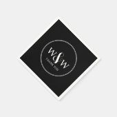 Eenvoudige Elegante Moderne Monogrammed Bruiloft Servet (Hoek)