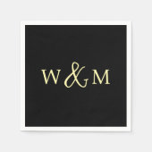 Eenvoudige Elegante Moderne Monogrammed Bruiloft Servet (Voorkant)