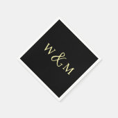 Eenvoudige Elegante Moderne Monogrammed Bruiloft Servet (Hoek)