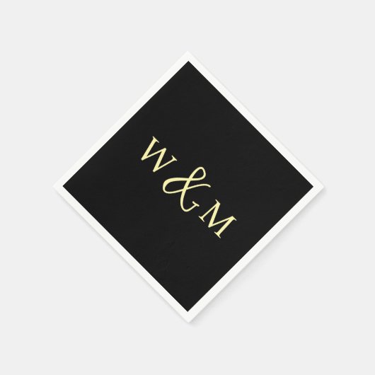 Eenvoudige Elegante Moderne Monogrammed Bruiloft Servet (Hoek)