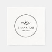 Eenvoudige Elegante Moderne Monogrammed Bruiloft Servet (Voorkant)