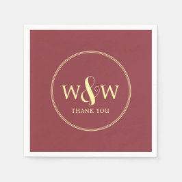 Eenvoudige Elegante Moderne Monogrammed Bruiloft Servet