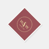 Eenvoudige Elegante Moderne Monogrammed Bruiloft Servet (Hoek)