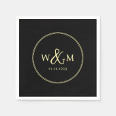 Eenvoudige Elegante Moderne Monogrammed Bruiloft Servet (Voorkant)