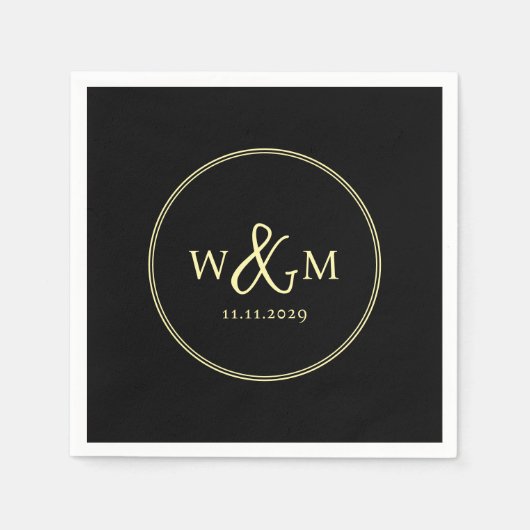 Eenvoudige Elegante Moderne Monogrammed Bruiloft Servet (Voorkant)