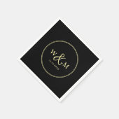 Eenvoudige Elegante Moderne Monogrammed Bruiloft Servet (Hoek)