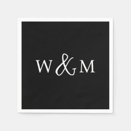 Eenvoudige Elegante Moderne Monogrammed Bruiloft Servet