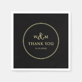 Eenvoudige Elegante Moderne Monogrammed Bruiloft Servet