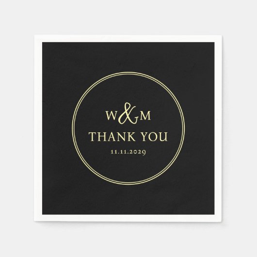 Eenvoudige Elegante Moderne Monogrammed Bruiloft Servet (Voorkant)