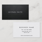 Eenvoudige elegante moderne, professionele zwarte  visitekaartje (Voorkant / Achterkant)