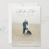 Eenvoudige Elegante Moderne QR Code Foto Bruiloft Save The Date (Voorkant)