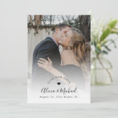 Eenvoudige elegante moderne QR-code foto bruiloft Save The Date (Staand voorkant)