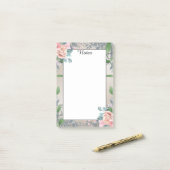 Eenvoudige elegante moderne roze rozen post-it® notes (Op bureau)