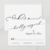 Eenvoudige, elegante, moderne RSVP-kaart RSVP Kaartje (Voorkant / Achterkant)