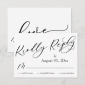 Eenvoudige, elegante, moderne RSVP-kaart RSVP Kaartje (Voorkant / Achterkant)