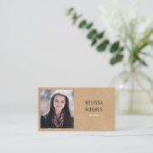 Eenvoudige Elegante Moderne Rustieke Kraft Foto Visitekaartje (Staand voorkant)