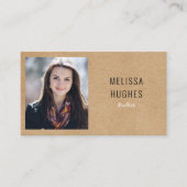 Eenvoudige Elegante Moderne Rustieke Kraft Foto Visitekaartje (Voorkant)