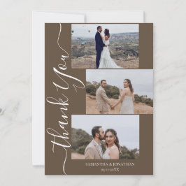 Eenvoudige Elegante Moderne Script 6 foto's bruilo Bedankkaart