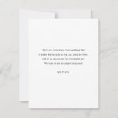 Eenvoudige Elegante Moderne Script Één Fotohuwelij Bedankkaart (Achterkant)
