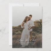 Eenvoudige elegante moderne script foto bruiloft save the date (Voorkant)