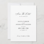 Eenvoudige elegante moderne script foto bruiloft save the date (Achterkant)