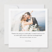 Eenvoudige Elegante Moderne Script Gouden Huwelijk Bedankkaart (Achterkant)