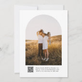 Eenvoudige elegante moderne script QR code bruilof Kaart (Achterkant)