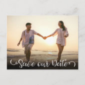 Eenvoudige Elegante Moderne Scriptie Foto Save the Aankondigingskaart (Voorkant)