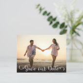 Eenvoudige Elegante Moderne Scriptie Foto Save the Aankondigingskaart (Staand voorkant)