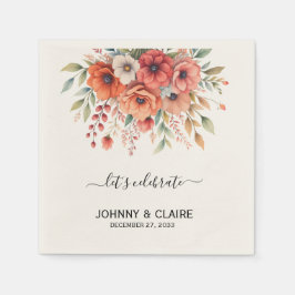 Eenvoudige Elegante Moderne Terracotta Bloemen Kla Servet