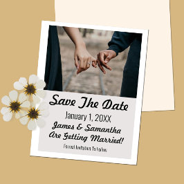 Eenvoudige Elegante Moderne Trouwfoto Save The Date