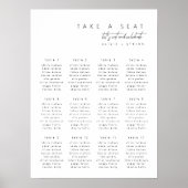 Eenvoudige Elegante Moderne Trouwstoelindeling Poster (Voorkant)