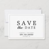 Eenvoudige Elegante Moderne Typografie Bewaar de D Save The Date (Voorkant)