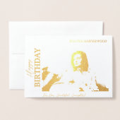 Eenvoudige elegante moderne verjaardag stijlvolle  folie kaarten (Voorkant met envelop)