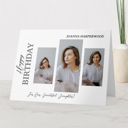 Eenvoudige Elegante Moderne Verjaardag Stijlvolle  Kaart (Voorkant)