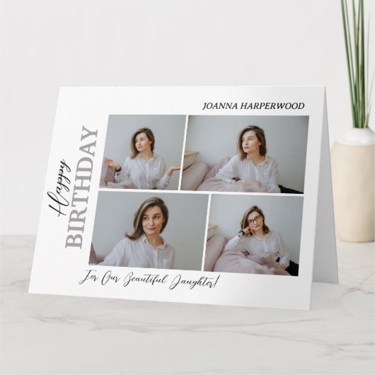 Eenvoudige Elegante Moderne Verjaardag Stijlvolle  Kaart (Voorkant)