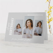 Eenvoudige Elegante Moderne Verjaardag Stijlvolle  Kaart (Gele Bloem)