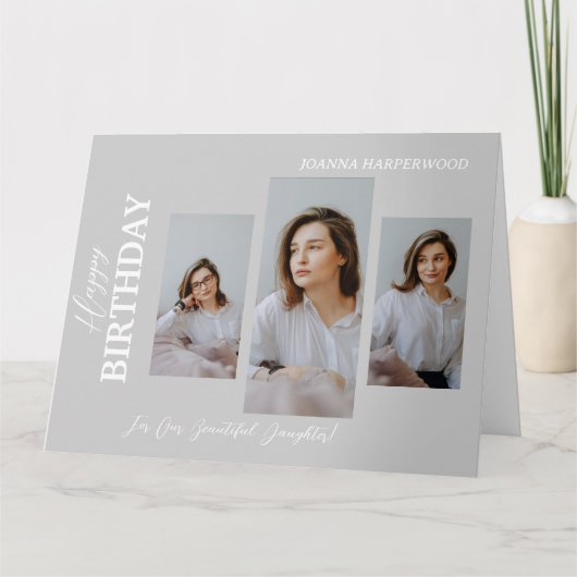 Eenvoudige Elegante Moderne Verjaardag Stijlvolle  Kaart (Voorkant)