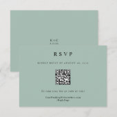 Eenvoudige Elegante Moderne Wijze Groene Huwelijk  RSVP Kaartje (Voorkant / Achterkant)
