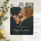 Eenvoudige elegante moderne witte tekst aangepaste save the date