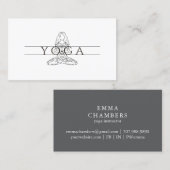 Eenvoudige elegante moderne yoga-instructeur Lotus Visitekaartje (Voorkant / Achterkant)
