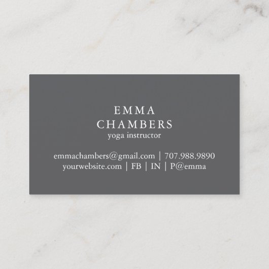 Eenvoudige elegante moderne yoga-instructeur Lotus Visitekaartje (Achterkant)