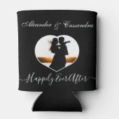 Eenvoudige Elegante Moderne Zwart Wit foto bruilof Blikjeskoeler (Achterkant)