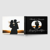 Eenvoudige Elegante Moderne Zwart Wit foto bruilof Gastenboek (Volledig)