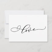 Eenvoudige, elegante, moderne zwarte en witte RSVP (Achterkant)