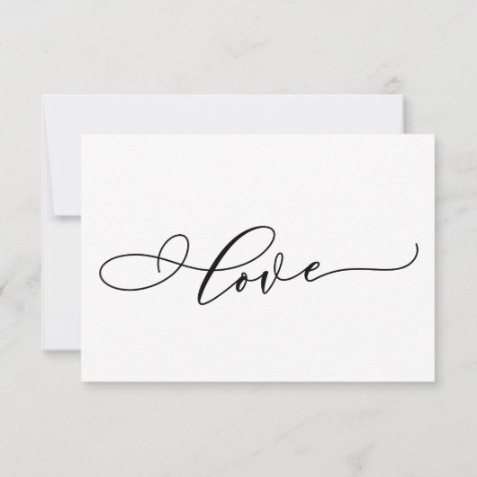 Eenvoudige, elegante, moderne zwarte en witte RSVP (Achterkant)