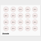 Eenvoudige Elegante Monogram Blush Roze Envelop Se Ronde Sticker (Vel)